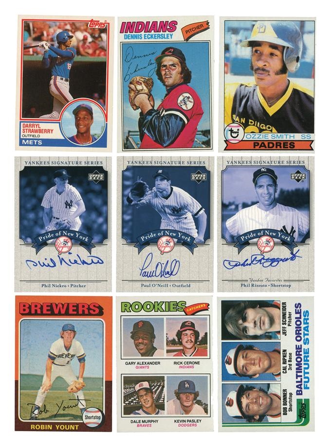 - 1975-2000s Baseball Card Collection With Yankee Autographs