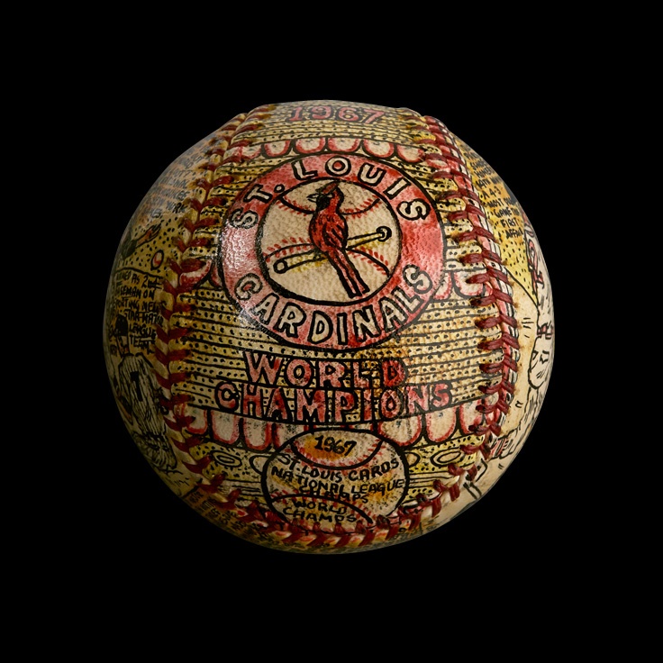 Red Schoendienst Miscellaneous - 1968 Hand-Painted Baseball by George Sosnak