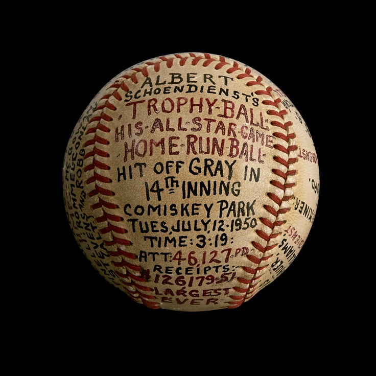 Red Schoendienst Equipment - Historic 1950 All-Star Game Home Run Baseball
