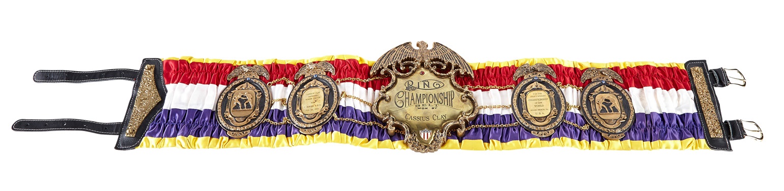 - Cassius Clay Vs. Sonny Liston Ring Magazine Replica Championship Belt