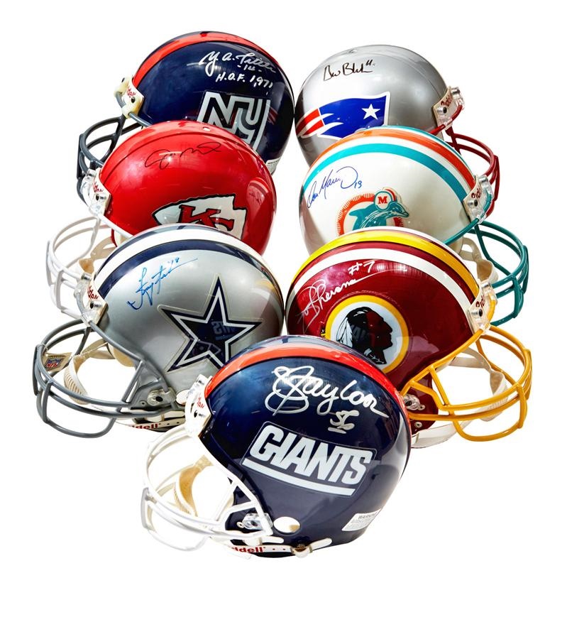 - Full-Size Football Helmet Collection Including Montana, Marino & Aikman (7)
