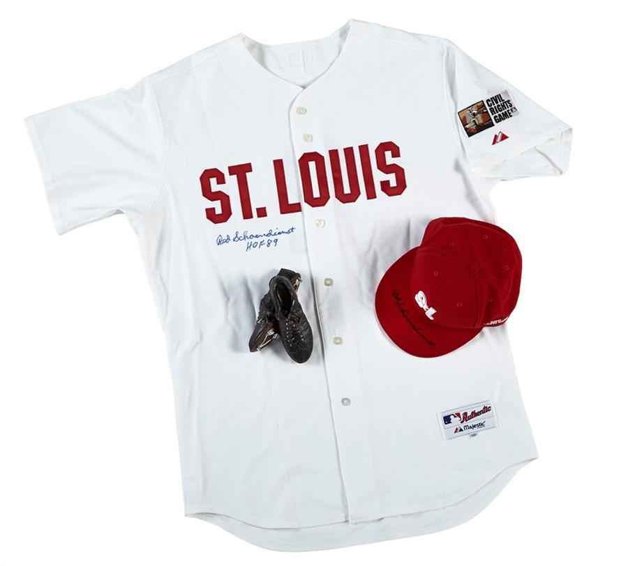 Red Schoendienst Equipment - 2007 Civil Rights Game-Worn Jersey, Cap and Presentational Piece