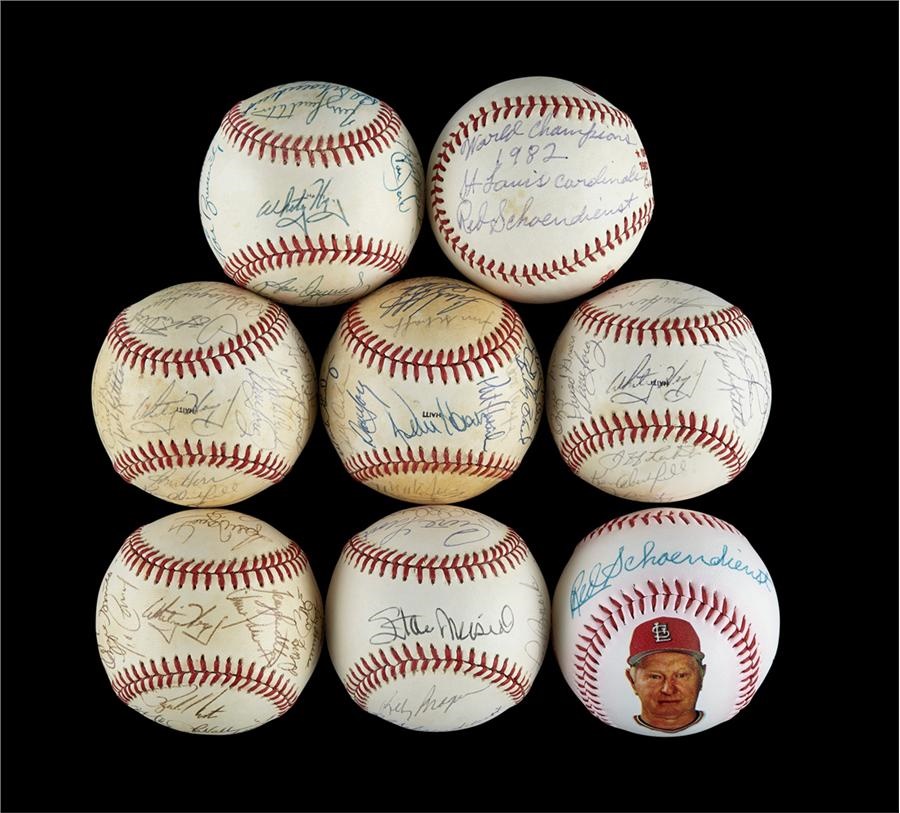 Red Schoendienst Baseballs & Autographs - St. Louis Cardinals Signed Baseballs with Championship Years (8)
