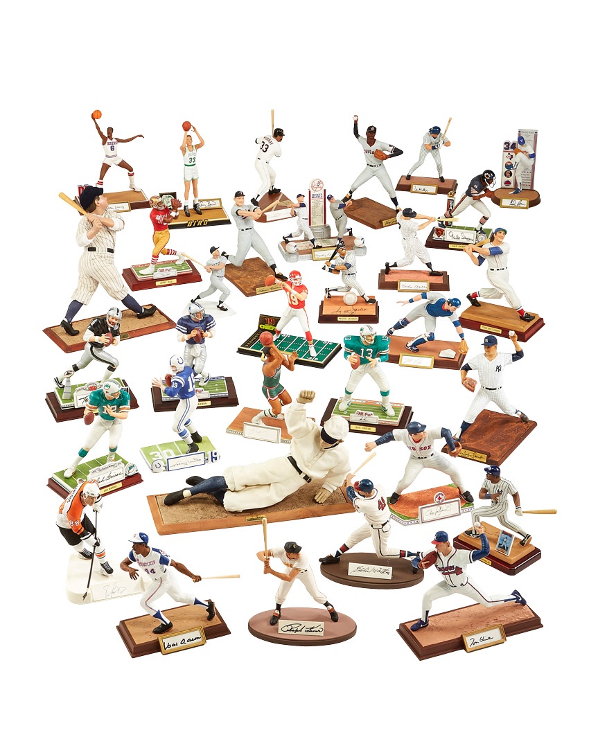 Baseball Memorabilia - Signed/Unsigned Figurine & Plate Collection Including Mantle, Williams & Unitas (100+)