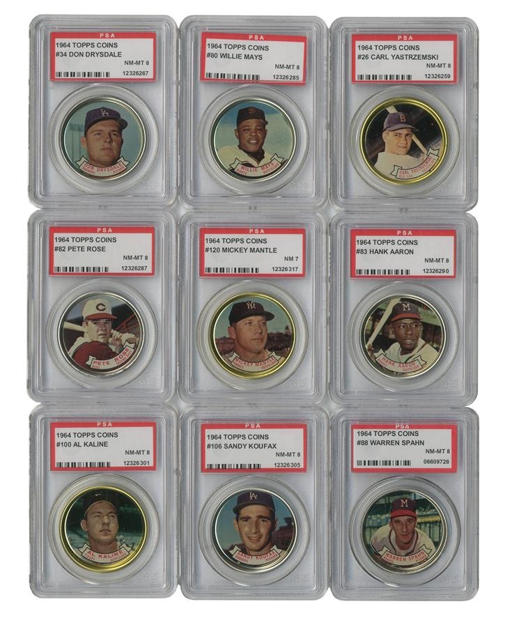 Sports and Non Sports Cards - 1964 Toops Coins PSA Graded Partial Set #10 On The PSA Set Registry 7.60 Overall