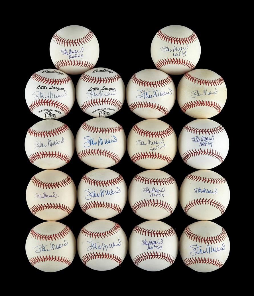 Red Schoendienst Baseballs & Autographs - Stan Musial Single-Signed Baseballs (18)