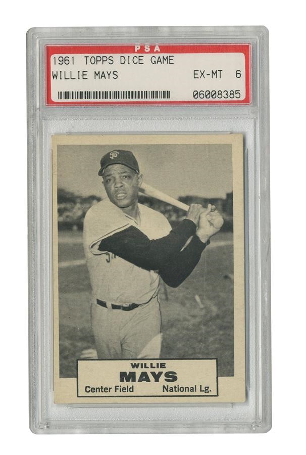 - 1961 Topps Dice Game Willie Mays PSA 6 EX-MT