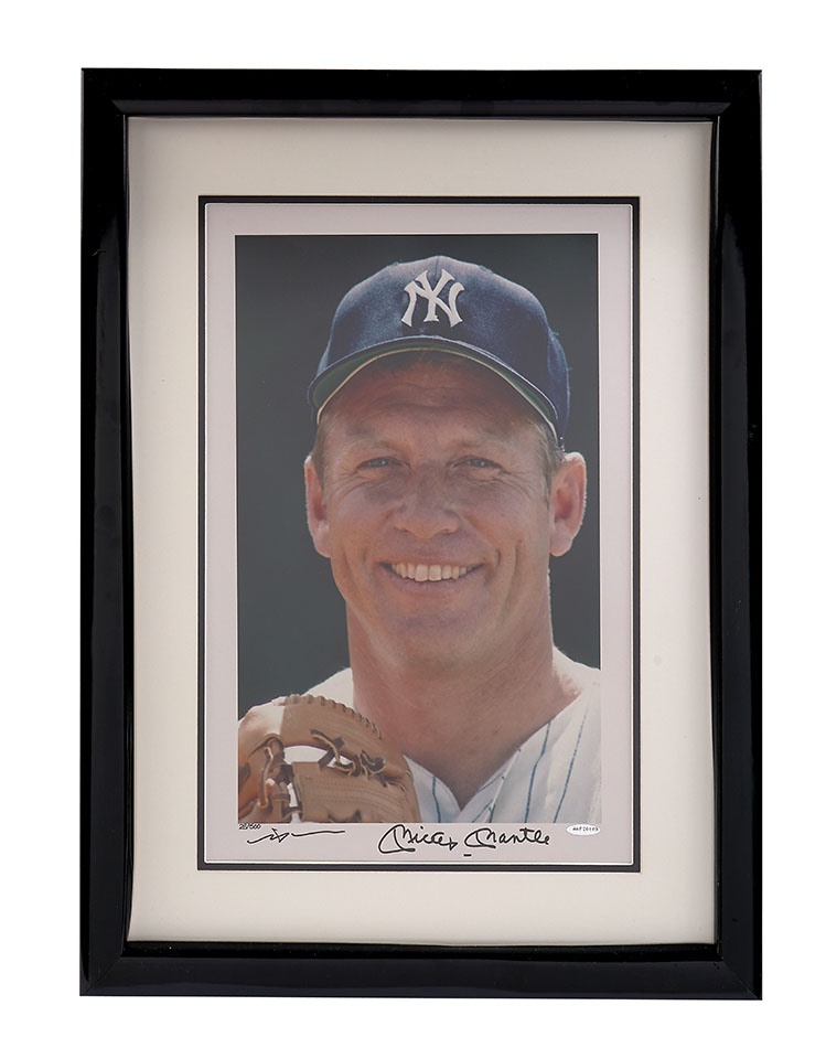 Mickey Mantle Signed Portrait by Neil Leifer (UDA)