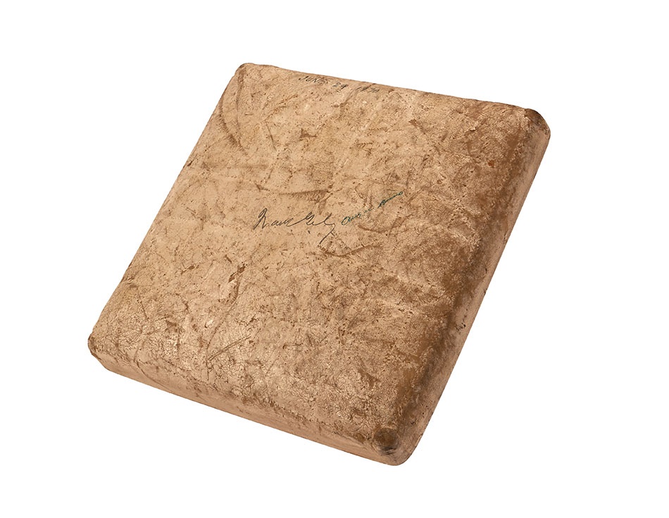 Stadium Artifacts - Third Base From The Final Game At Crosley Field with Airtight Provenance