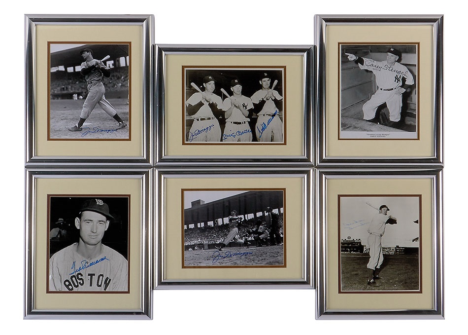 Collection of 8 x 10 Photos Including Mantle, DiMaggio, Williams (6)