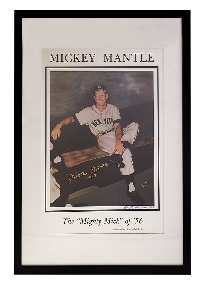 Mickey Mantle Signed and Inscribed Ray Gallo Poster