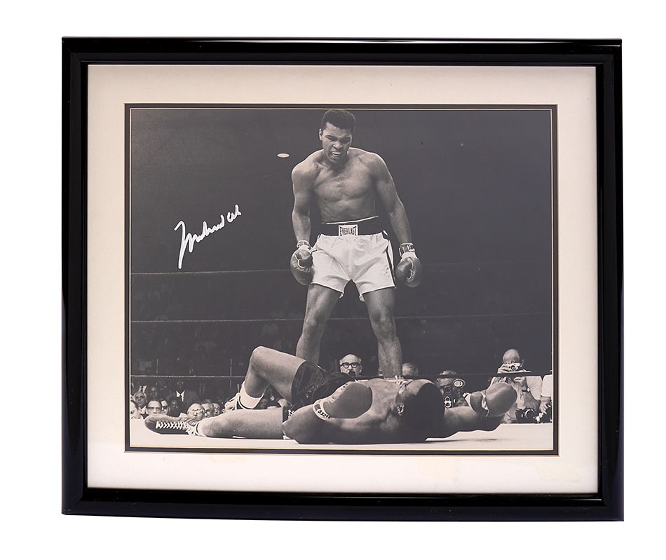 Muhammad Ali Standing Over Sonny Liston Signed 16x20