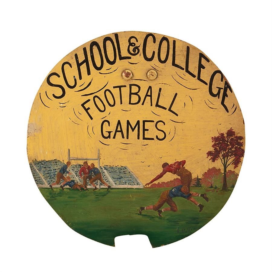 Sports Fine Art - 1940s Football Folk Art Painting