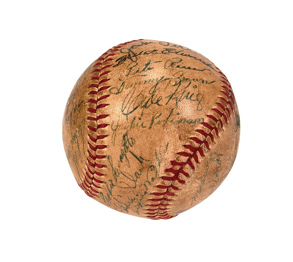 Jackie Robinson & Brooklyn Dodgers - 1947 Brooklyn Dodgers Team-Signed Baseball from Jackie Robinson's Rookie Year