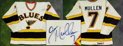Hockey Sweaters - 1980's Joe Mullen St. Louis Blues Game Worn Jersey