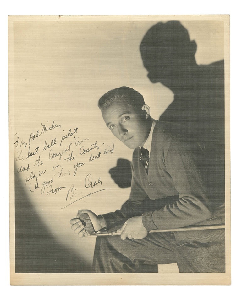 Bing Crosby Signed Photo To Mickey Cochrane