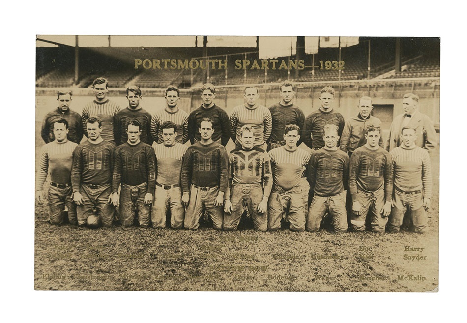 1932 Portsmouth Spartans Team Postcard (Pre-Detroit Lions)