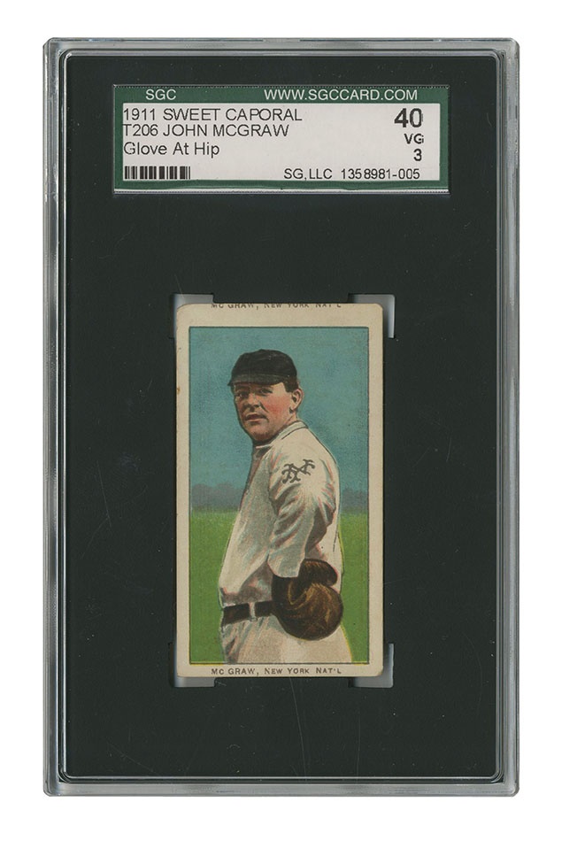 Sports and Non Sports Cards - 1911 T206 John McGraw Name Appears Top and Bottom SGC 40 VG 3