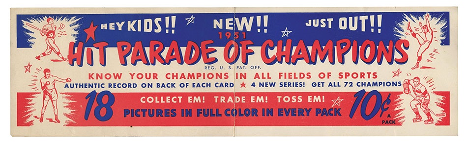 Sports and Non Sports Cards - 1951 Berk Ross Hit Parade of Champions Advertising Poster