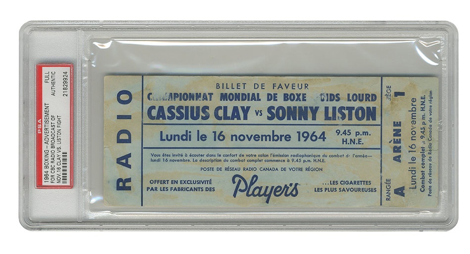 Clay Vs. Liston Full Ticket (1964 Postponed)