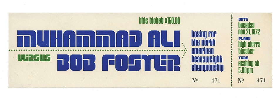 Muhammad Ali & Boxing - Ali Vs. Bob Foster Full Ticket
