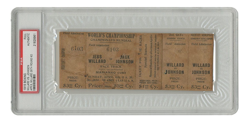 - Jack Johnson Vs. Jess Willard Full Ticket