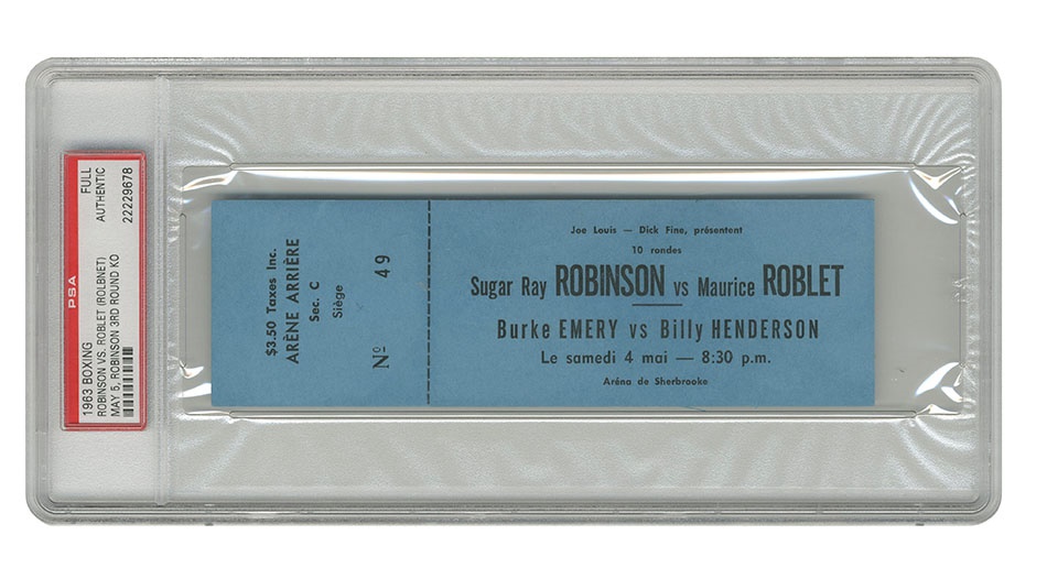 Muhammad Ali & Boxing - Robinson Vs. Roblet Full Ticket (1963)