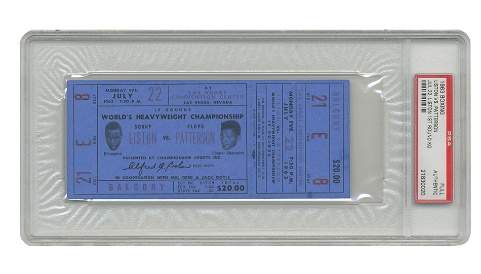 Muhammad Ali & Boxing - Liston Vs. Patterson II Full Ticket