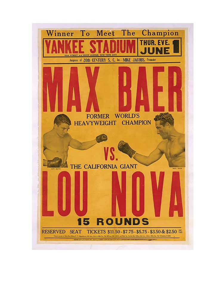 The Vern Foster Collection - Max Baer Vs. Lou Nova On-Site Poster