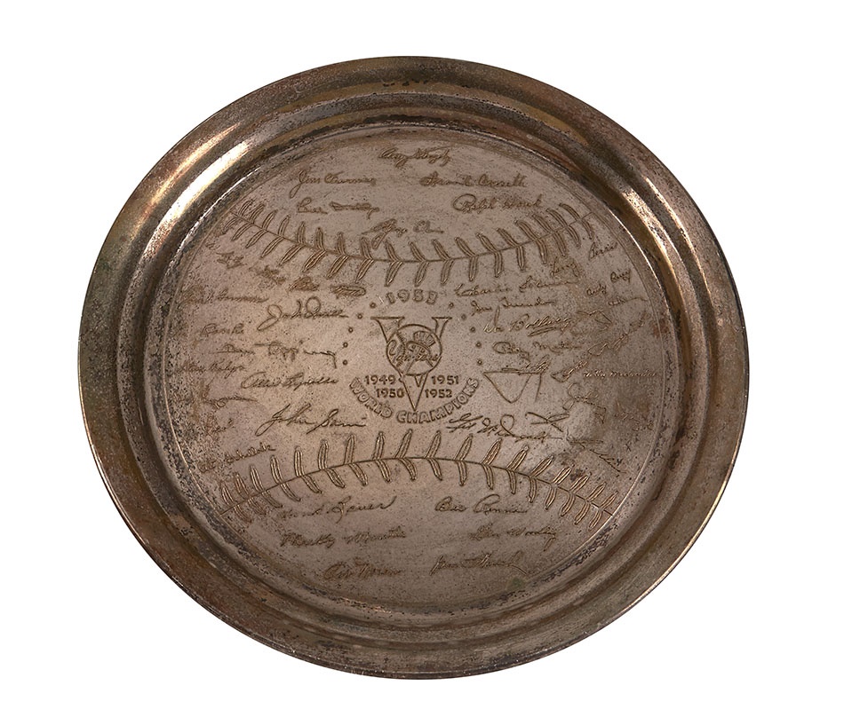 Baseball Rings and Awards - 1953 World Champion New York Yankees Silver Tray