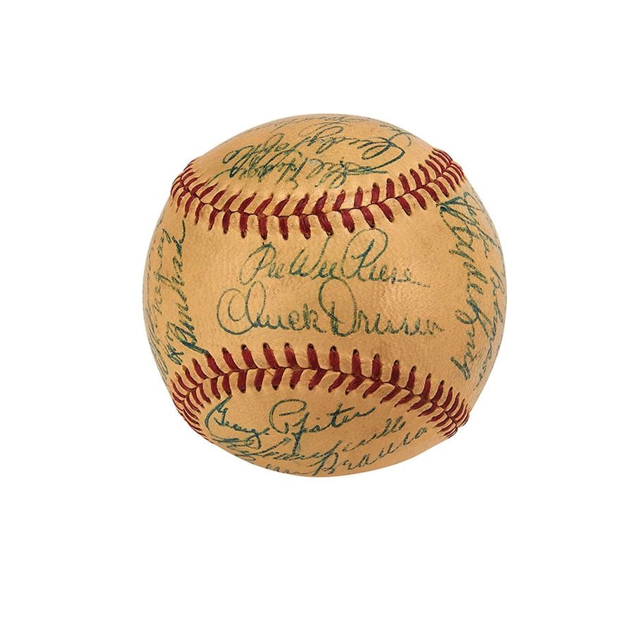 Jackie Robinson & Brooklyn Dodgers - 1952 Brooklyn Dodgers Team Signed Baseball