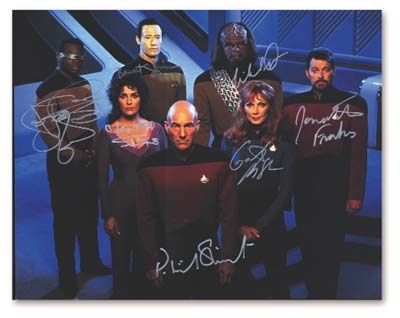 Star Trek The Next Generation Cast Signed Photograph (11x14")