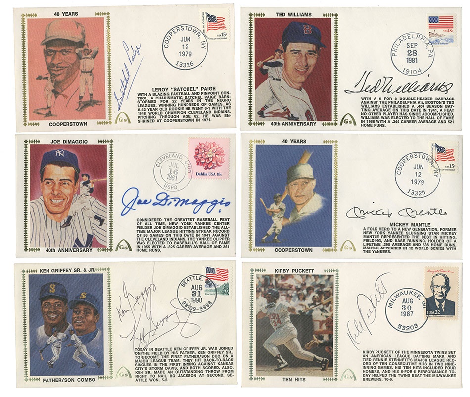 Baseball Autographs - Signed Gateway Cover Collection Including Mantle, Williams, & Paige (215)