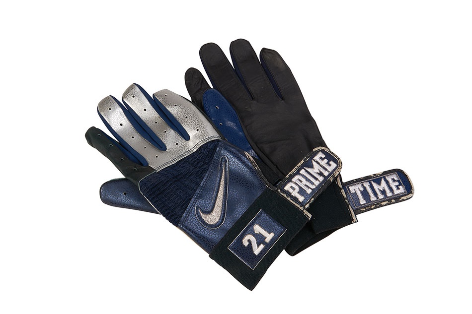 Football - Deion Sanders Game-Used Gloves