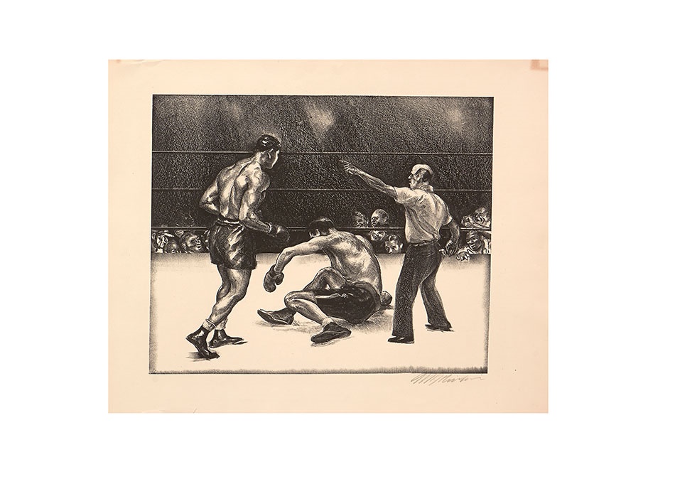 "Louis vs. Braddock at Chicago" Signed Limited Edition Print by Joseph Golinkin