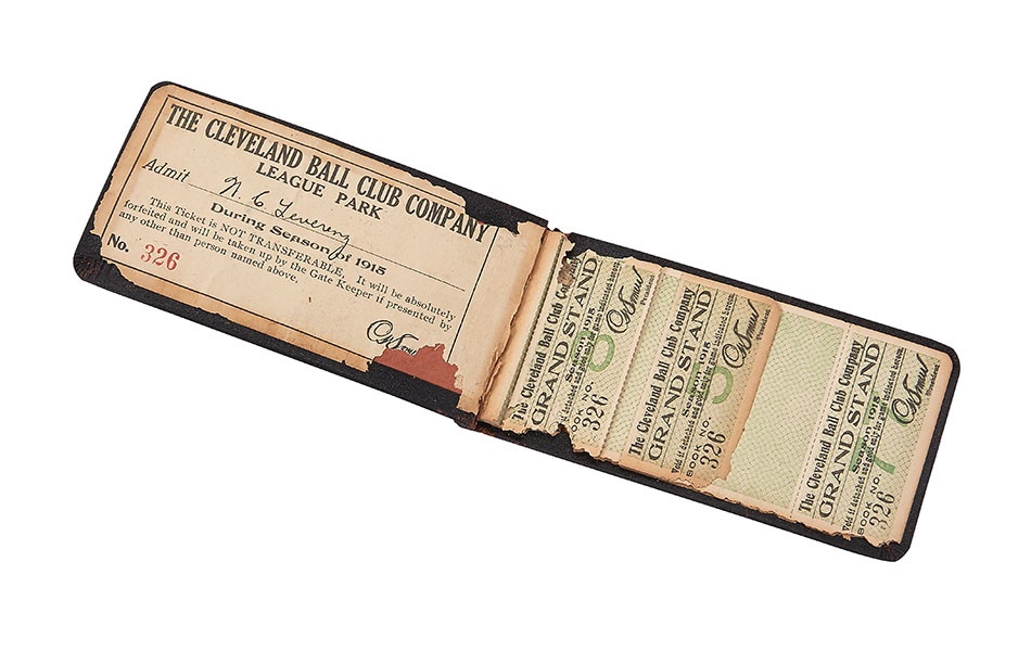 Sports Tickets and Programs - 1915 Cleveland Indians Ticket Book (Shoeless Joe Jackson)