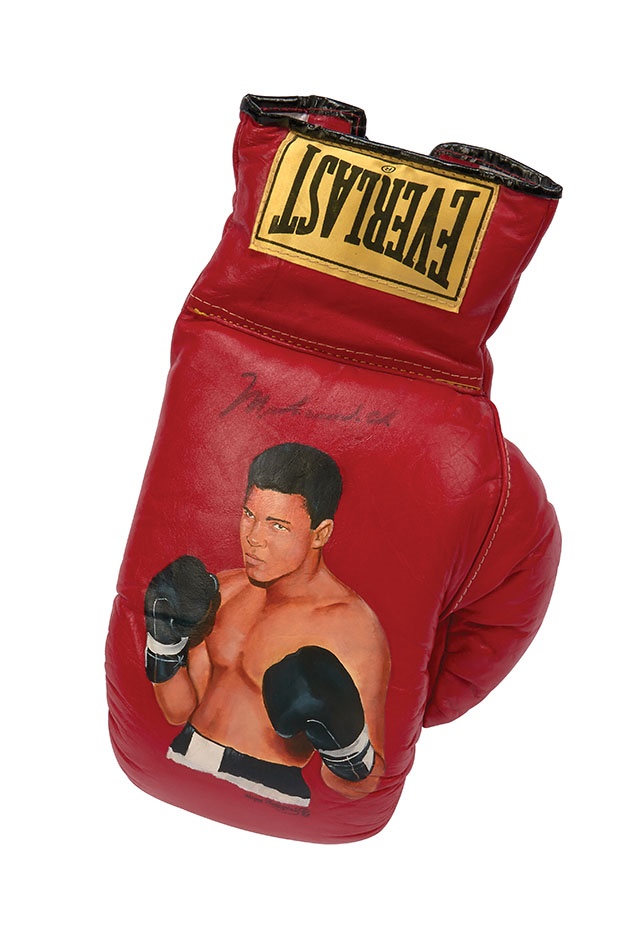 Muhammad Ali & Boxing - Muhammad Ali Signed, Hand-Painted Boxing Glove