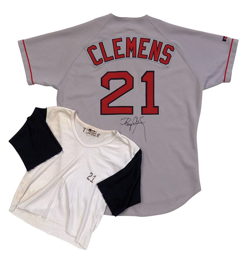 - 1995 Roger Clemens Boston Red Sox Game-Worn Jersey and Undershirt