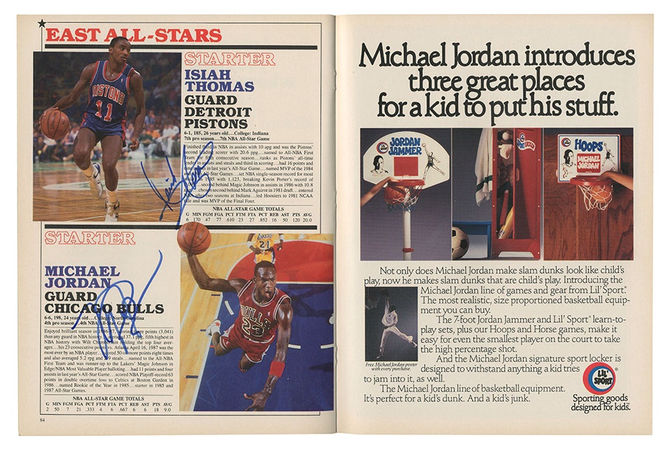 Basketball - 1988 NBA All-Star Game Signed Program with Michael Jordan