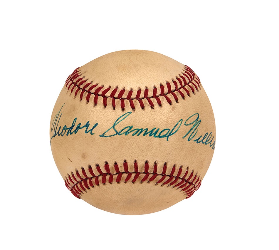 Boston Sports - Theodore Samuel Williams Full Name Signed Baseball