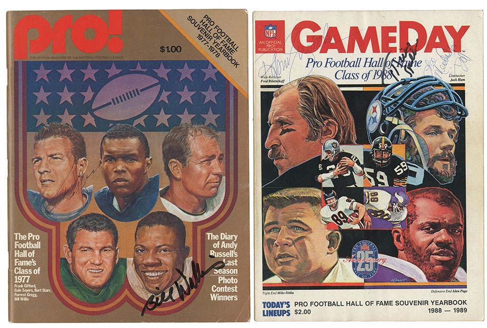 - Two Football Hall of Fame Signed Programs