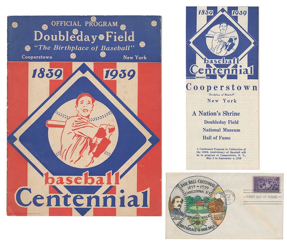 - Baseball Centennial Collection Including First Day Covers & Calvalcade Program (4)