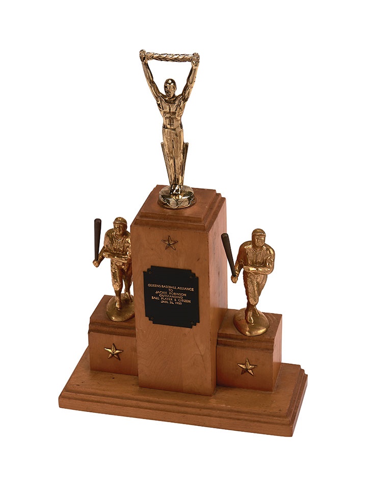 - 1950 Jackie Robinson "Babe Ruth" Trophy from The Robinson Estate