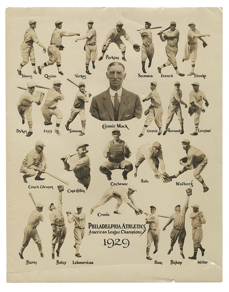 The Mickey Cochrane Collection - 1929 Philadelphia Athletics Team Composite Photograph