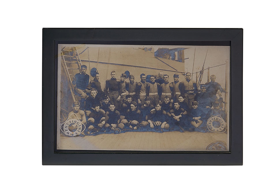 The Vern Foster Collection - 1911 University of West Virginia Football Team Aboard the U.S.S. West Virginia