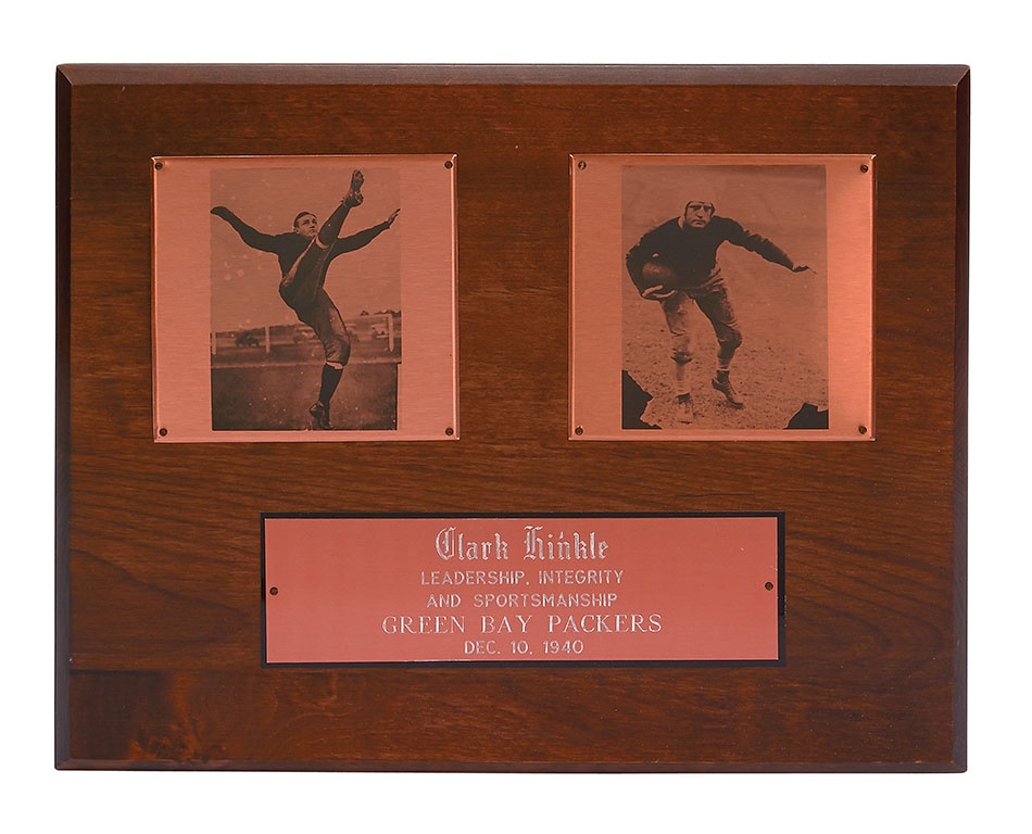 The Vern Foster Collection - 1940 Clarke Hinkle Green Bay Packers Award