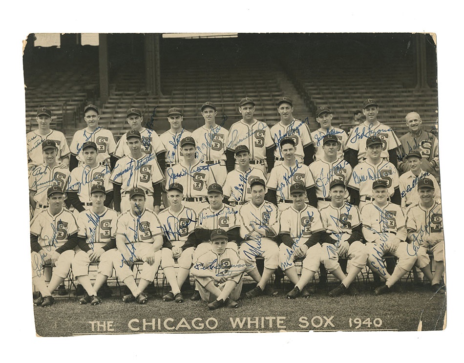 The George Brace Collection - George Brace 1940 Chicago White Sox Vintage Signed Photo