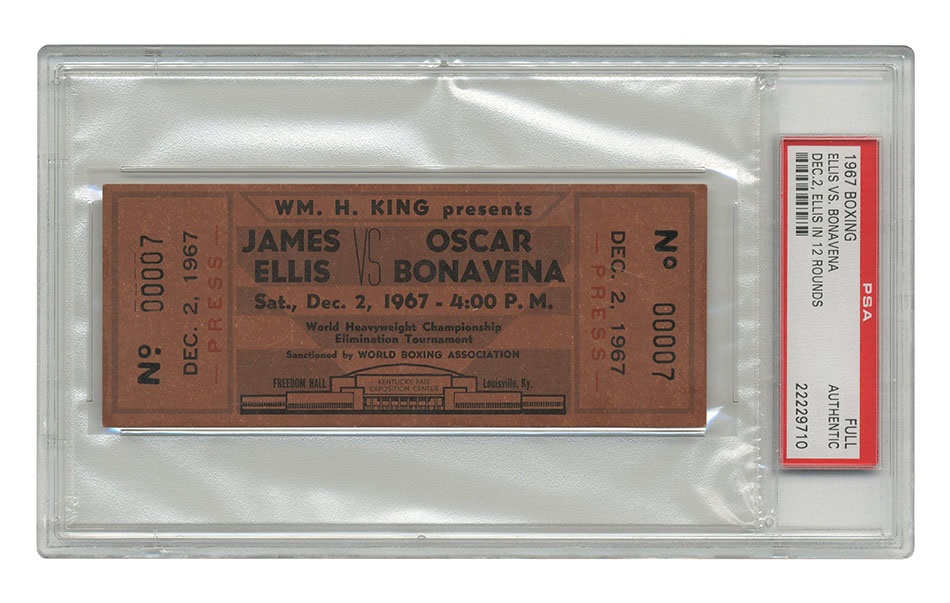 Muhammad Ali & Boxing - Jimmy Ellis Vs. Oscar Bonavena Full Ticket (1967)
