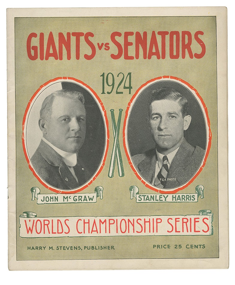 Sports Tickets and Programs - High-Grade 1924 World Series Program at Polo Grounds