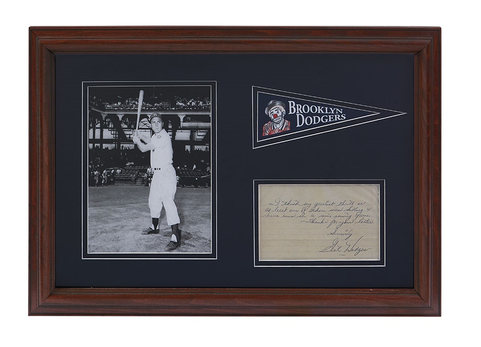 Jackie Robinson & Brooklyn Dodgers - Gil Hodges "Greatest Thrill" Letter Discussing 4-HR Game
